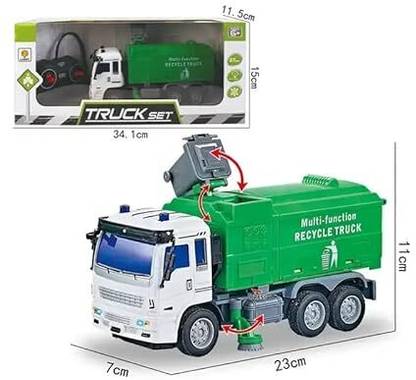 KSD Rechargeable RC Garbage Dumper Truck with Working Headlight and Detachable Bin