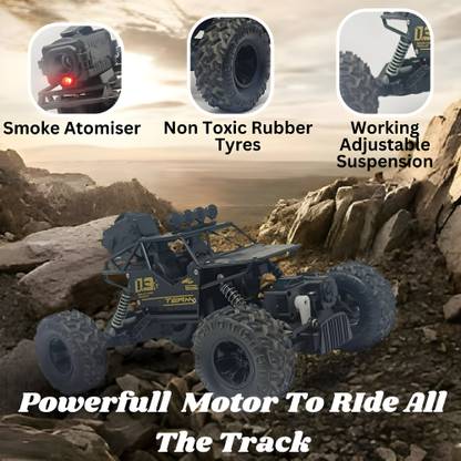 HBT Heavy-Duty 1:18 Scale RC Rock Crawler with Smoke Feature & 4x4 Drive
