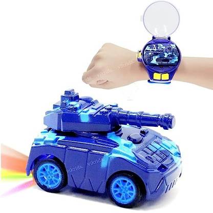 Bestie Toys Mini Remote Control Watch Remote Control Car 2.4 GHz Cartoon Watch Car Toy.