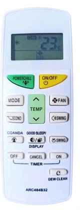 Ehop ARC484B32 ARC484B32 Compatible Remote Control for AC with Dew Clean Function AC-132L Daikin, Inverter AC ARC484B32 Remote Controller