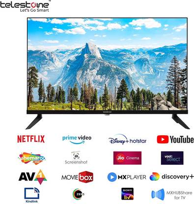 TELESTONE India's First Screenshot (32 inch) Bezel less Bright Display LED HD with Smart Telestone Remote Controller