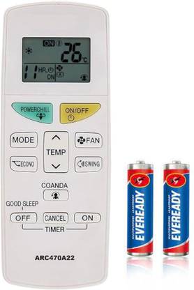 Shivish Daikin AC Remote Control Compatible for Daikin Inverter Split/Window AC Remote With 2 FREE AAA Batteries ( Dai kin Air Conditioner Remote Control ) (132A) Daikin Remote Controller