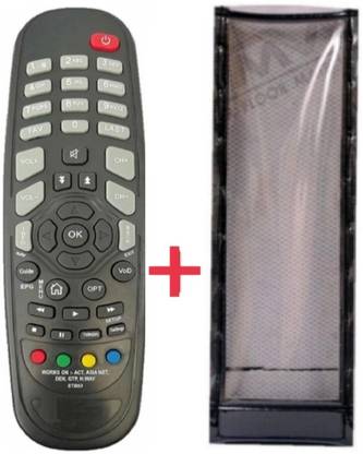 Paril (Remote+Cover)Remote compatible GTPL/ACT/Asia Net/Den/Hathway set top box remote With PU Leather Protective Cover Remote Controller
