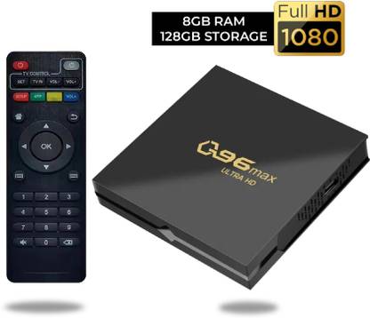WRADER Smart Android TV Box with 8GB RAM+128 GB ROM Built-in Chromecast Smart TVs Remote Controller