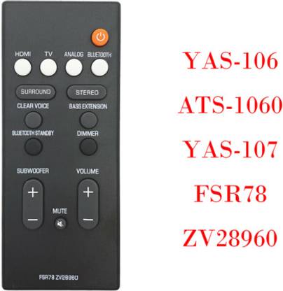 Sainthara world New FSR78 ZV28960 For Yamaha Sound Bar Remote Control YAS-106 ATS-1060 YAS-107 YAMAHA Remote Controller