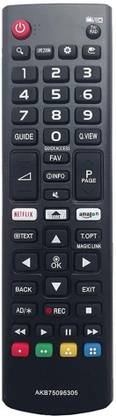 vcony Compatible AKB75095305 LG Remote Control for LED LCD 4K UHD Smart TV with Amazon, Netflix Functions (Black) lg Remote Controller