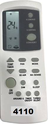 Akshita "4110" Split AC Remote Control With Display-Light WHRILPOOL AC Remote Controller
