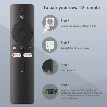 INNOVIX Bluetooth Voice Remote Compatible for Mi TV Remote Netflix Prime Video Hot Keys Original/Mi remote with google voice control command for android O For DevicesMi Android TV, Mi tv, Xiaomi Redmi Mi Smart Tv, MI Smart TV 4A Remote Controller