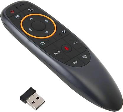 OG X NEXA WITH DEVICE Air Remote Air Mouse Remote Control with Voice Command, USB Wireless, Orange Ring Design YouTube, AI Assistant, NETFLIX, Google Play Store, Meet Your Google Assistant, Facebook Remote Controller