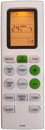 Nij AC-185 Split AC Remote Control With Display Light no.226 BLUESTAR AC Remote Controller