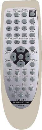 PP compatible to ONIDA CRT TV .Old remote must be exactly same . Send old remote photo at 9822247789 whatsapp for verification. Remote Controller ONIDA CRT TV 115 A/B Remote Controller