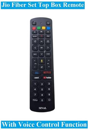 SINAL Jio Fiber SetTop Box Remote With Voice Control Function(Pairing Required)(RMT58) For Jio Fiber Remote Controller