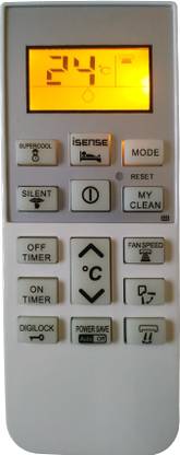 LipiWorld 168 AC Remote Control With Display Light Backlight Compatible For  HITACHI AC Remote Controller