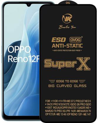 ESD SUPER X Super X Edge-to-Edge Big Curved Tempered Glass for OPPO Reno 12F LED 6.7 inch Replacement Screen