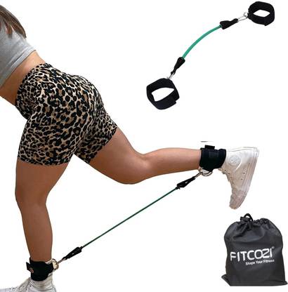 Fitcozi Booty Ankle Resistance Bands with Strap Leg Bands, for Kickbacks and Hip workout Resistance Tube