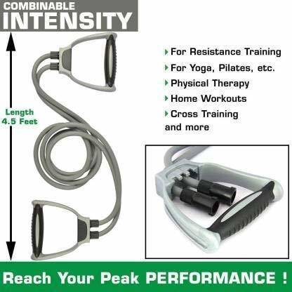 FlexCore Double Toning Tube Pull Rope Elastic Resistance Bands Fitness Resistance Tube