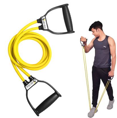 AJRO DEAL Double Toning Resistance Tube Pull Rope Elastic Rubber Resistance Tube