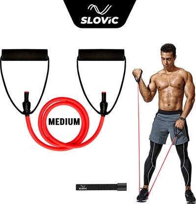 SLOVIC Exercise & Stretching Resistance Band Set For Men & Women Workout Medium Resistance Tube  (Red)