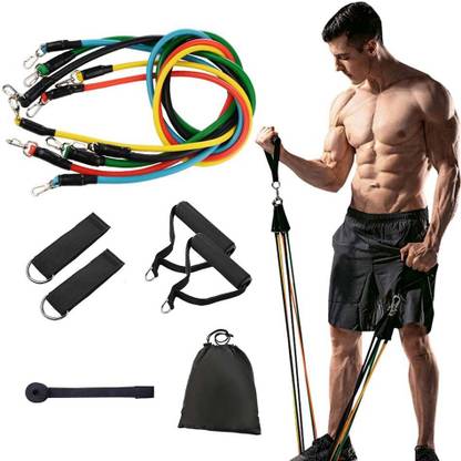 Khargadham 11PCS Latex Resistance Training Exercise Yoga Tubes Pull Rope Expander Fitness Resistance Tube