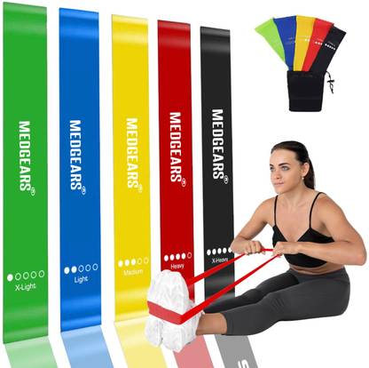 MEDGEARS Resistance Bands Mini Loop Hip Band Toning Exercise Band for Gym Belt Latex Band Resistance Tube