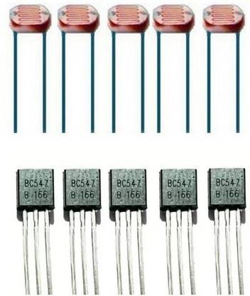 gobagee Combo of BC547 Transistors & LDR Sensor 5 Each Fixed Resistor