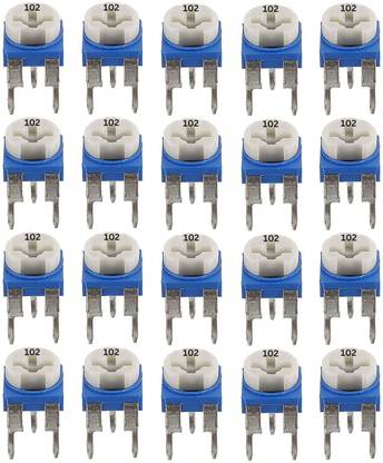 Charohm 1K Ohm (102) 20 Pcs Single Turn Vertical Preset Potentiometer Variable Resistor
