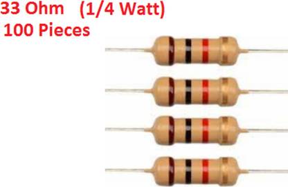 Technical hut 100 Pieces 33 ohm Resistor - 1/4 Watt Fixed Resistor