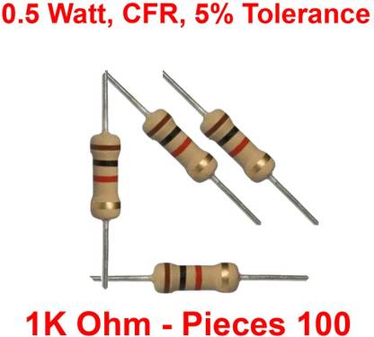 ELPH CFR | Carbon Film Resistance | Half (0.5) Watt | 1K Ohm Pcs 100 Fixed Resistor