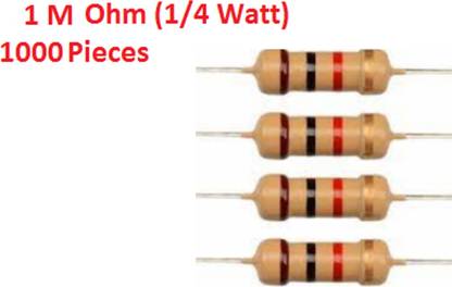 Technical hut 1000 Pieces 1 Mega ohm Resistor - 1/4 Watt Fixed Resistor