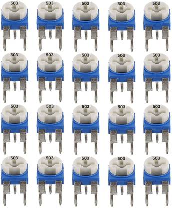 Charohm 50K Ohm (503) 20 Pcs Single Turn Vertical Preset Potentiometer Variable Resistor