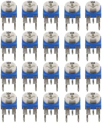 Charohm 100K Ohm (104) 20 Pcs Single Turn Vertical Preset Potentiometer Variable Resistor