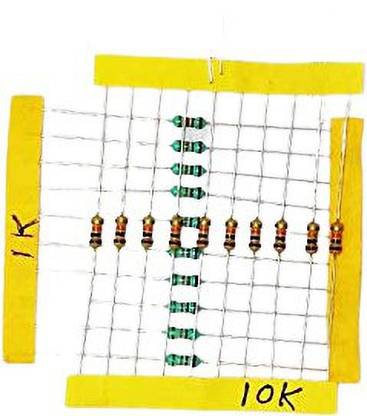 gobagee 1K & 10K ohms 1/4w 5% resistor,10 resistance Each Total 20 Fixed Resistor