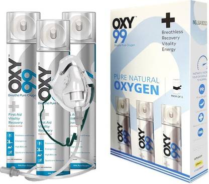 OXY99 Oxygen 3 cans With 1 mask Respiratory Exerciser