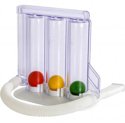 BOS MEDICARE Lung Exerciser 3-Chamber Incentive Spirometer Plastic Material Respiratory Exerciser