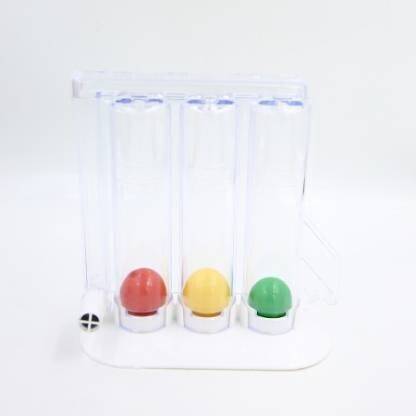 BOS MEDICARE Breathing Lung Exerciser 3-Chamber Incentive Spirometer Plastic Material Respiratory Exerciser Lungs excises Respiratory Exerciser