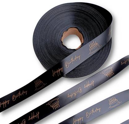 DYCRibbon HBD White, Black, Red Satin Ribbon
