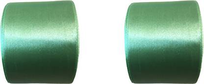 Bright Home Decor 2 Inch Light Green Colour Satin - 10 Meter Length x 2 Roll(Total : 20 Meter) Green Satin Ribbon