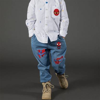 HASTHIP Man Applique Patch Super.Hero Clothing Repair Patch Marvel Patches Red Cotton Ribbon