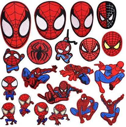 PATPAT Cartoon Spider Man Cloth Sticker Patches Embroidery Iron on Patches for Clothing