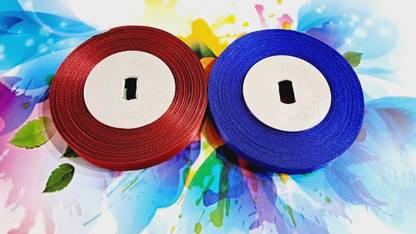 Ikd fashion hub R 16 Blue, Maroon Satin Ribbon