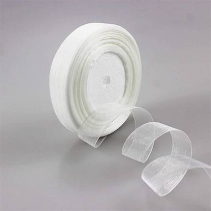 Bobbiny Organza Ribbon 1Inch White 35 Meters for Christmas Party Decoration. White Nylon Ribbon