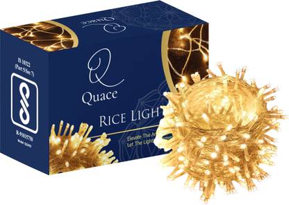 QUACE 40 LEDs 12 m Yellow Steady String Rice Lights