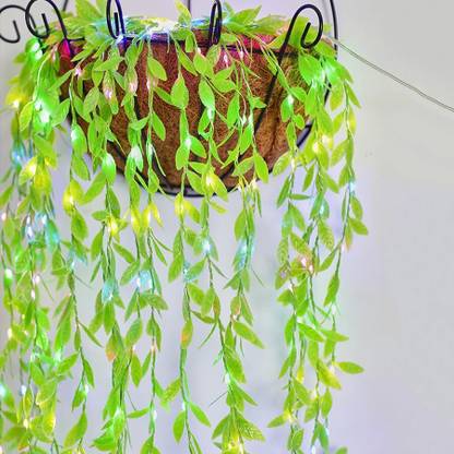 Artificial Leaf Curtain LED String Light, 100 LEDs, 8 Modes, Remote Control 100 LEDs 3 m Multicolor Flickering, Steady String Rice Lights