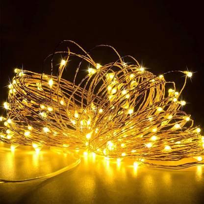Desidiya 100 LEDs 9.98 m Yellow Steady String Rice Lights