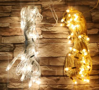 Pixofeet 38 LEDs 3 m Beige, White Steady Bulb Rice Lights