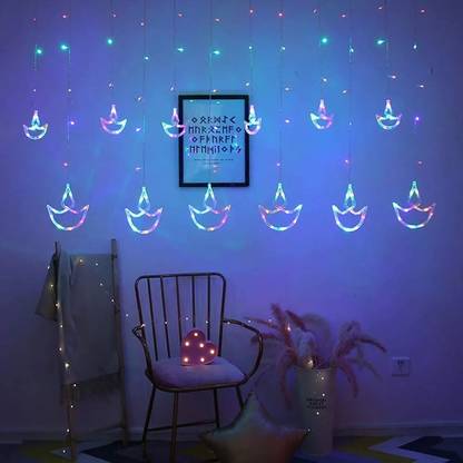 KUBER INDUSTRIES 10 LEDs 4 m Multicolor Steady Star Rice Lights