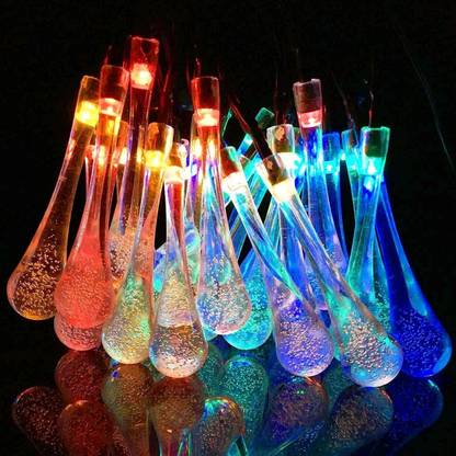 AWICLA 11 LEDs 3.5 m Multicolor Steady Water Drop Rice Lights