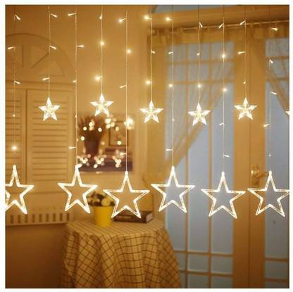 Lalisa 138 LEDs 2.49 m Yellow Flickering Star Rice Lights