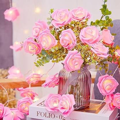 Refulgix 14 LEDs 3 m Pink Steady Flower Rice Lights