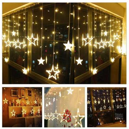 Khopche 140 LEDs 5.08 m Gold Flickering, Steady Star Rice Lights